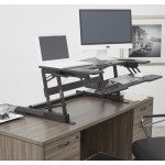 OSP Furniture Multiposition Desk Riser In Black Finish With Dual Lift - DR3622-BK - SidneyShowCases